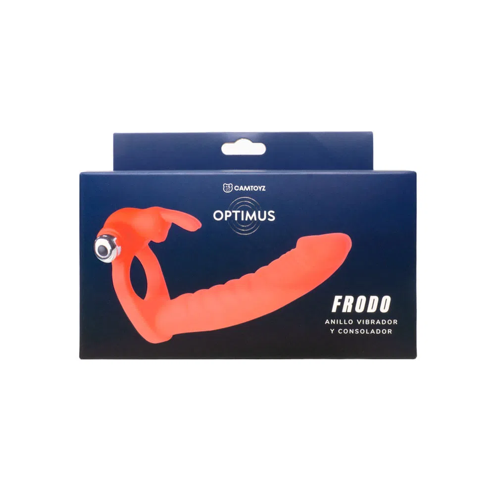 Optimus Anillo Vibrador y Consolador Frodo Rojo